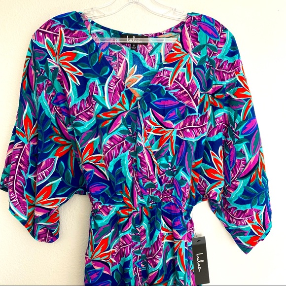 New Lulus Hypnotized Purple Print Romper size S - Picture 9 of 16